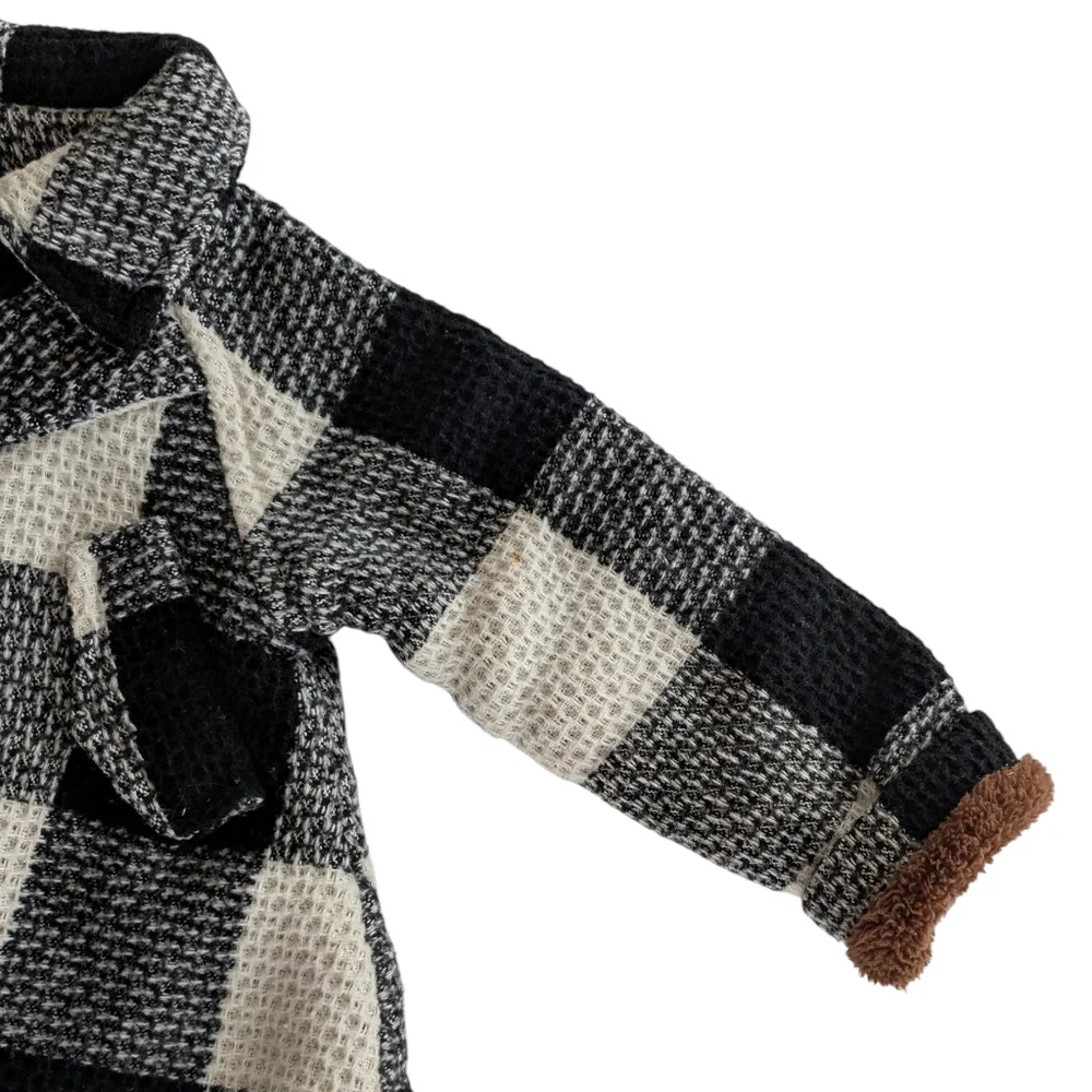 Cici Rain Fleece Lined Plaid Jacket Size 3/4